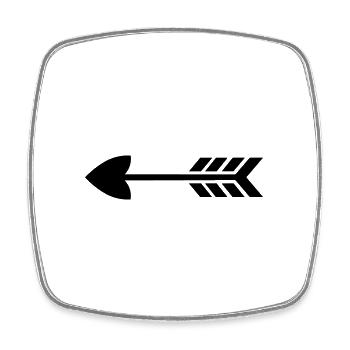 Herz-Pfeil - Viereckiger Kühlschrankmagnet - Weiß - Vorne