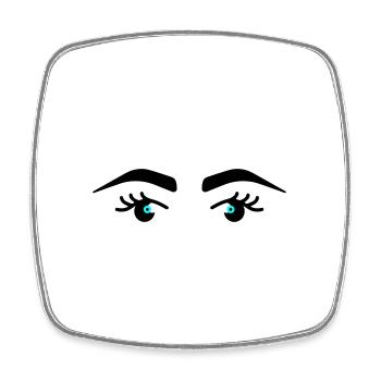 Augen Augenbrauen - Viereckiger Kühlschrankmagnet - Weiß - Vorne