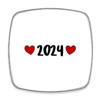 2024 Heart - Square fridge magnet - white - Front
