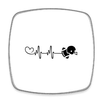 Icône du football Pulse Heartbeat - Magnet carré - blanc - Devant