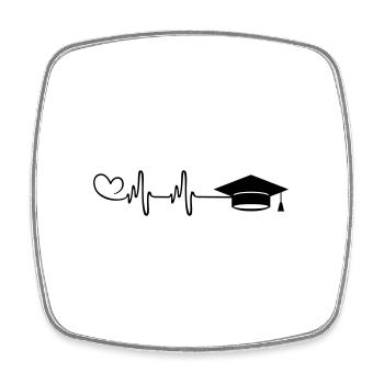 Casquette d’étudiant Pulse Heart - Magnet carré - blanc - Devant