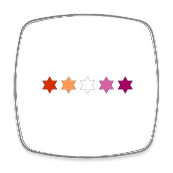 Subtle Lesbian Pride stars - Square fridge magnet - white - Front