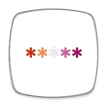 Subtle Lesbian Pride flowers - Square fridge magnet - white - Front