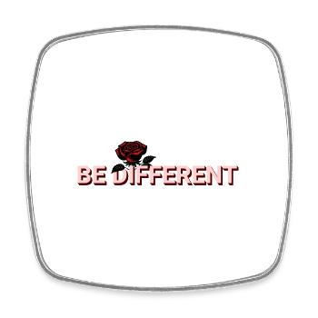 SOYEZ DIFFÉRENT – Rose Rouge, Amour-Propre, Positivité - Magnet carré - blanc - Devant
