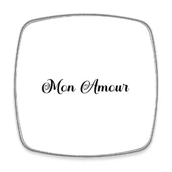 Mon amour - Cadeau saint valentin. Cadeau couple. - Magnet carré - blanc - Devant