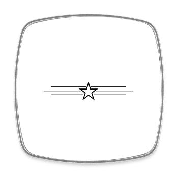 Stern Linie Symbol - Viereckiger Kühlschrankmagnet - Weiß - Vorne