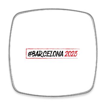 Barcelona 2023 - Viereckiger Kühlschrankmagnet - Weiß - Vorne