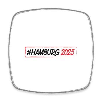 Hamburg 2023 - Viereckiger Kühlschrankmagnet - Weiß - Vorne