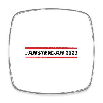 Amsterdam 2023 - Magnet carré - blanc - Devant