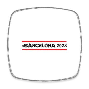 Barcelona 2023 - Viereckiger Kühlschrankmagnet - Weiß - Vorne