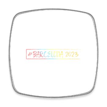 Barcelona 2023 - Viereckiger Kühlschrankmagnet - Weiß - Vorne