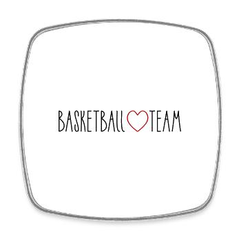 Cœur de l’équipe de basket-ball - Magnet carré - blanc - Devant