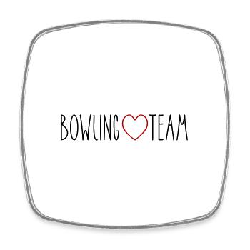 Bowling Team Herz - Viereckiger Kühlschrankmagnet - Weiß - Vorne