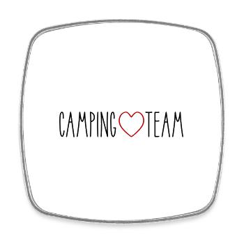 Camping Team Herz - Viereckiger Kühlschrankmagnet - Weiß - Vorne