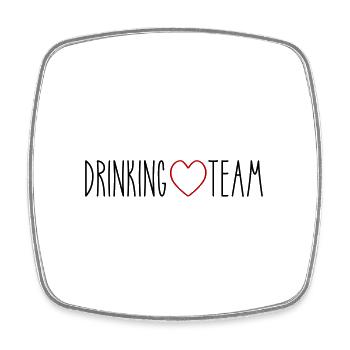 Drinking Team Herz - Viereckiger Kühlschrankmagnet - Weiß - Vorne
