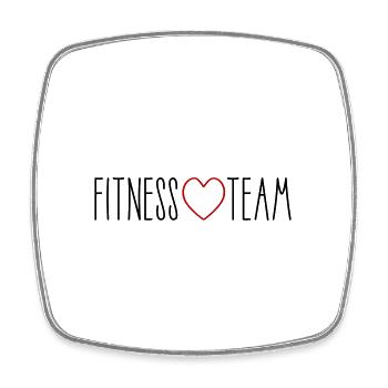 Fitness Team Herz - Viereckiger Kühlschrankmagnet - Weiß - Vorne