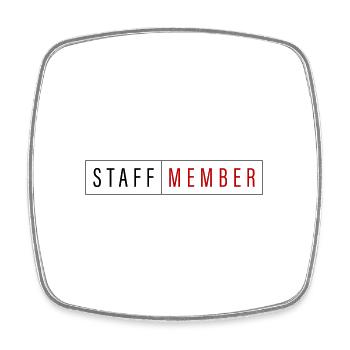 Staff Member - Viereckiger Kühlschrankmagnet - Weiß - Vorne