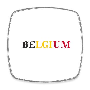 Belgien Geschenkidee belgische Flagge - Viereckiger Kühlschrankmagnet - Weiß - Vorne