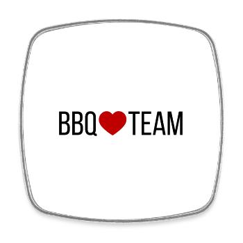 BBQ Grill Team Heart - Square fridge magnet - white - Front