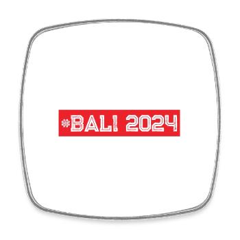 Bali 2024 - Viereckiger Kühlschrankmagnet - Weiß - Vorne
