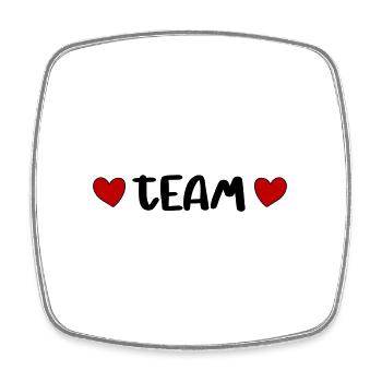 Team Herz - Viereckiger Kühlschrankmagnet - Weiß - Vorne