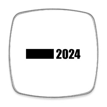 2024 Linie - Viereckiger Kühlschrankmagnet - Weiß - Vorne