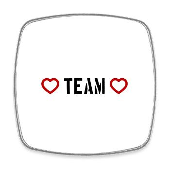Team Herz Symbol - Viereckiger Kühlschrankmagnet - Weiß - Vorne