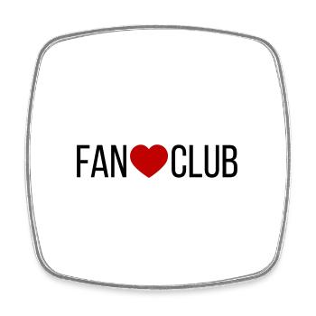 Cœur du Fan Club - Magnet carré - blanc - Devant
