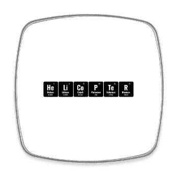 Periodical Table Of Elements Helicopter Pilot Chop - Square fridge magnet - white - Front