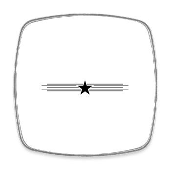 Stern Linie Symbol - Viereckiger Kühlschrankmagnet - Weiß - Vorne