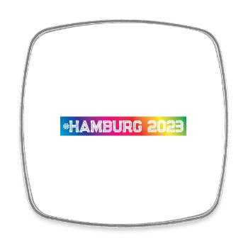 Hamburg 2023 Bunt - Viereckiger Kühlschrankmagnet - Weiß - Vorne