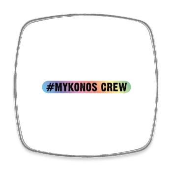 Mykonos Crew - Viereckiger Kühlschrankmagnet - Weiß - Vorne