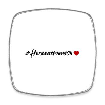 Herzensmensch Herz - Viereckiger Kühlschrankmagnet - Weiß - Vorne