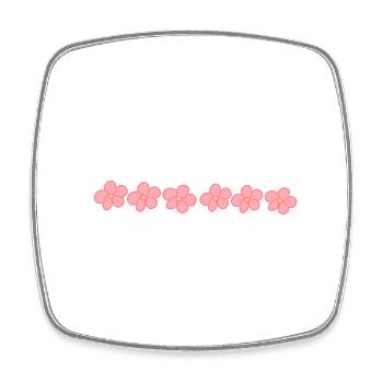 fleurs fleur plante rose ligne icône - Magnet carré - blanc - Devant
