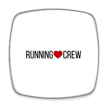 Running Crew Herz - Viereckiger Kühlschrankmagnet - Weiß - Vorne