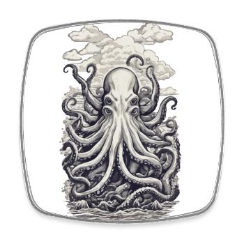 Kraken Fischer Tiefsee Meeres Design - Viereckiger Kühlschrankmagnet - Weiß - Vorne