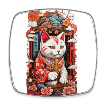 Japanese Cats Lucky Charms Cat Lovers - Square fridge magnet - white - Front