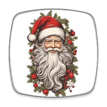 Nostalgischer Weihnachtszauber Weihnachtsmann - Viereckiger Kühlschrankmagnet - Weiß - Vorne