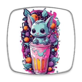 Kawaii Gothic Candy Goth Monster Pastel Design - Viereckiger Kühlschrankmagnet - Weiß - Vorne
