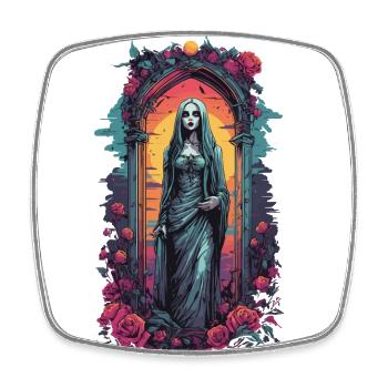 Occult Gothic Aesthetic Retro Wave Streetwear - Square fridge magnet - white - Front
