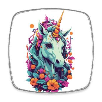 Magical Unicorn in Pastel Rainbow Colors - Square fridge magnet - white - Front