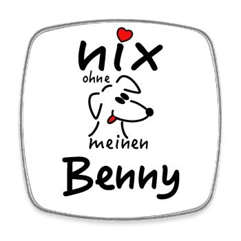 Nicht's ohne Hund Benny - Viereckiger Kühlschrankmagnet - Weiß - Vorne