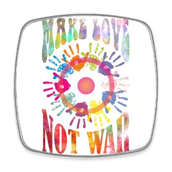 Come Together - Make Love Not War 1 - Square fridge magnet - white - Front