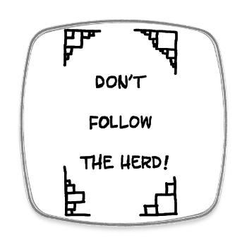 Don't follow the herd - Viereckiger Kühlschrankmagnet - Weiß - Vorne
