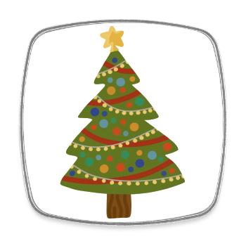 Christmas tree Christmas tree Christmas gift idea - Square fridge magnet - white - Front