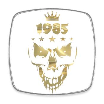 1985: L’Or du crâne (Skull Gold) - Magnet carré - blanc - Devant