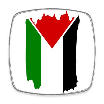 free palestine - Viereckiger Kühlschrankmagnet - Weiß - Vorne