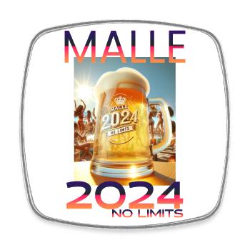 Malle 2024 - No Limits Mallorca Design - Viereckiger Kühlschrankmagnet - Weiß - Vorne