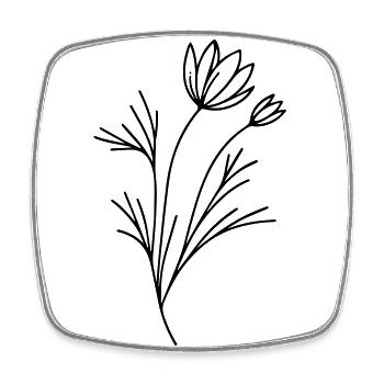 Graceful elegance: the filigree floral pattern - Square fridge magnet - white - Front