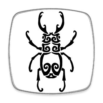 Black Insect - Square fridge magnet - white - Front